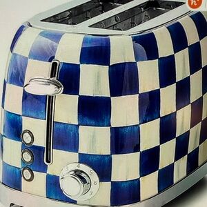 MacKenzie-Childs Blue and White Checkered Toaster MSRP $180